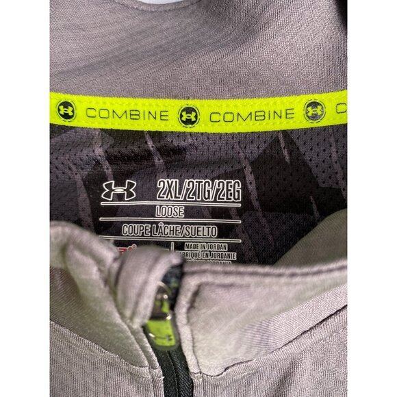 UNDER ARMOUR 2015 MEN'S COMBINE GRAY/YELLOW HALF ZIP MOCK NECK LS PULLOVER SZ 2X - Picture 5 of 8